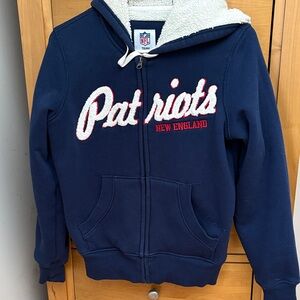 New England Patriots Women's Navy Sherpa Hoodie